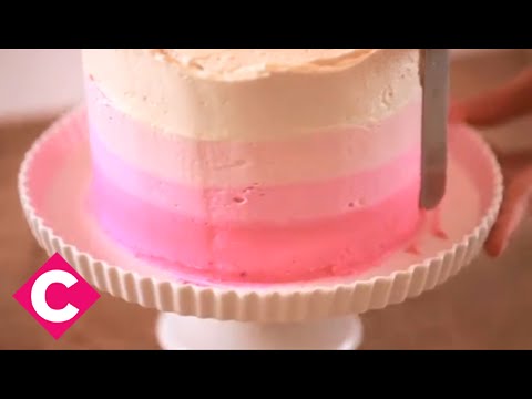 How to frost a cake in pink ombr&eacute;
