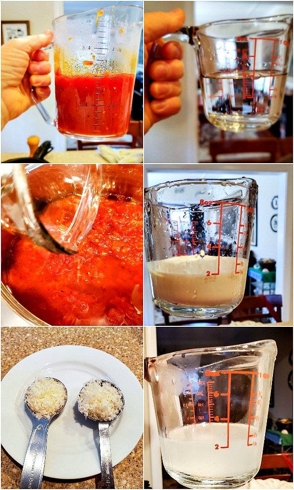 6 image step by step process shots of how to make vodka sauce.