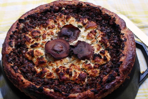 Baking by Hand: Oyster Mushroom, Thyme and Chevre Tart