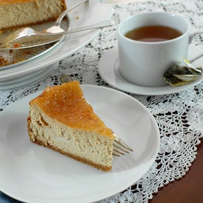 Cinnamon Buttermilk Cheesecake with Apple Pie Topping