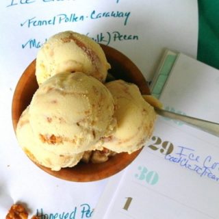 honeyed pear and walnut ice cream