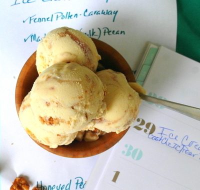 Honeyed Pear and Walnut Ice Cream for Ice Cream Tuesday
