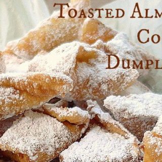 toasted almond cookie dumplings