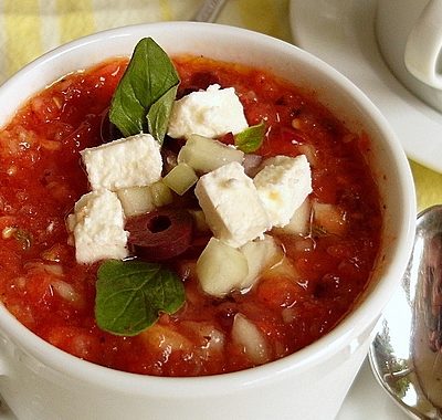 Grilled Vegetable Gazpacho (Greek Style) for Progressive Eats
