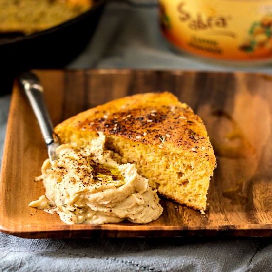 a Southern Cornbread with Hummus and Za'atar-5