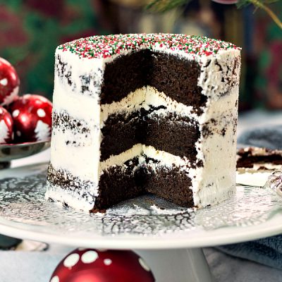 Vegan Chocolate Christmas Cake