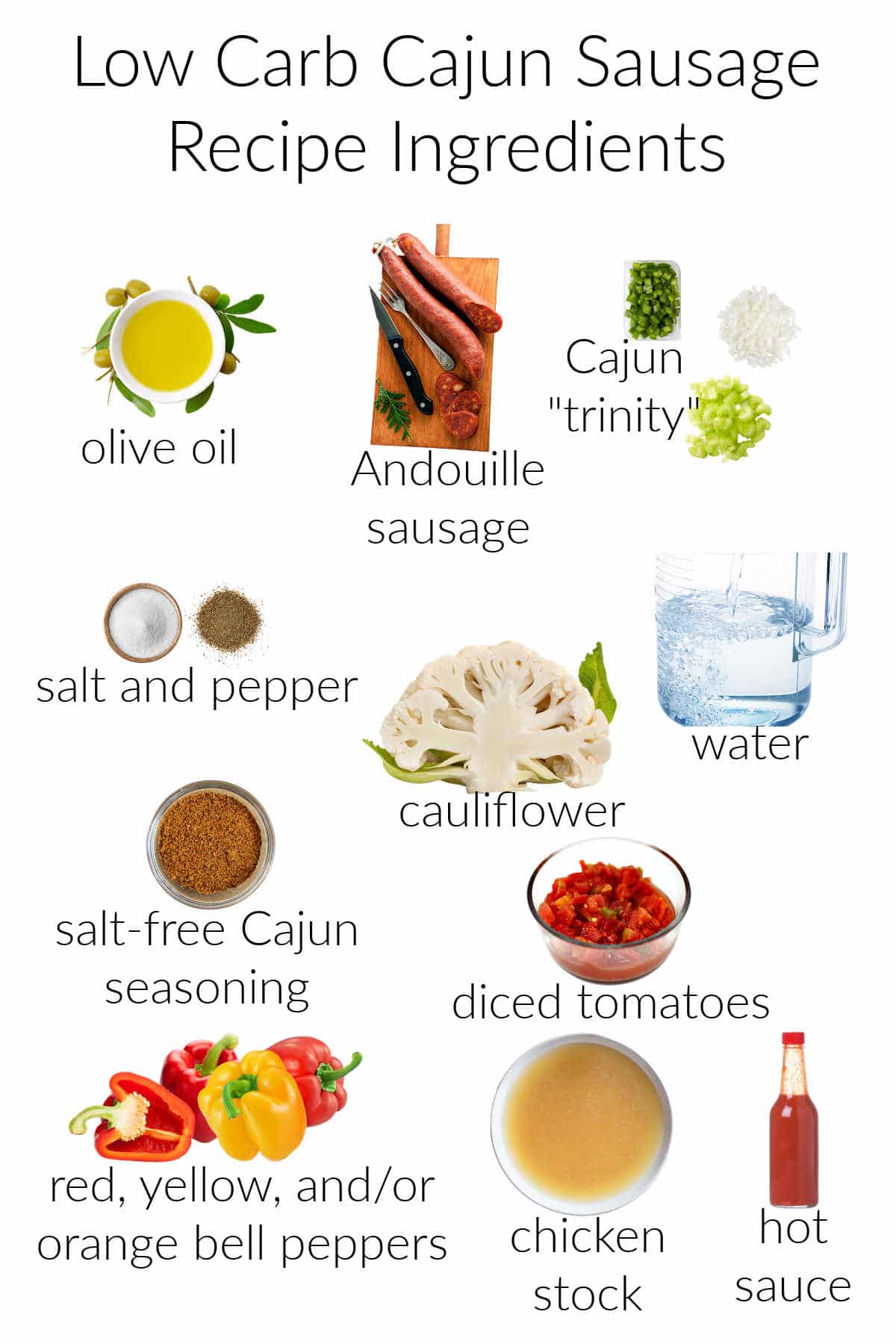 Low Carb Cajun Sausage with Cauliflower Rice Recipe