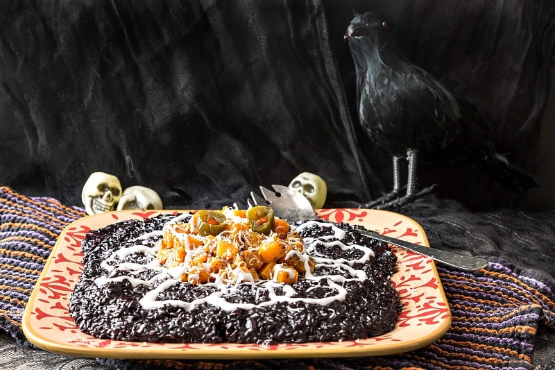 Black Rice Risotto with Butternut Squash | Halloween Risotto