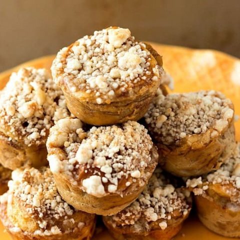Hawaiian Roll French Toast Muffins with Apple Cider Syrup