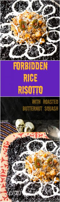 Black Rice Risotto with Butternut Squash | Halloween Risotto
