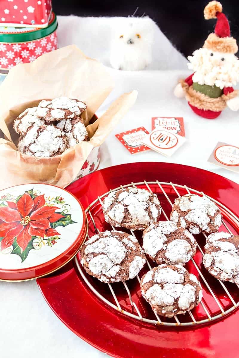 The Best Chocolate Peppermint Crinkle Cookies (GlutenFree!)