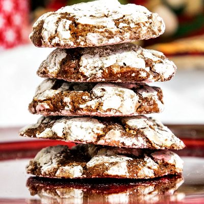 The Best Chocolate Peppermint Crinkle Cookies (Gluten-Free)