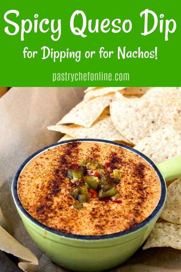spicy queso dip pin image