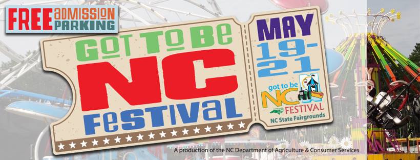 Poster of Got to be NC festival ticket with carnival ride in the background.