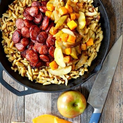 Polish Sausage with Apples, Onions, and Butternut | 1-Pan Farmers Market Meal