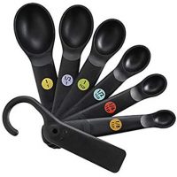 OXO 11110801 Good Grips 7-Piece Plastic Measuring Spoons, Black