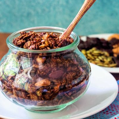 Chocolate Granola Recipe | with Cherries & Almonds