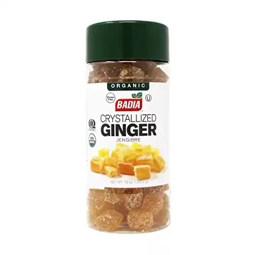 Badia Organic Crystallized Ginger, 10 Ounce, Dark Golden, (BA083)