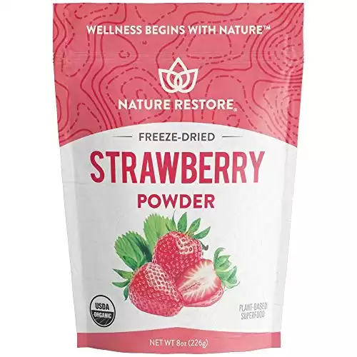 Nature Restore Organic Freeze Dried Strawberry Powder, 8 Ounces